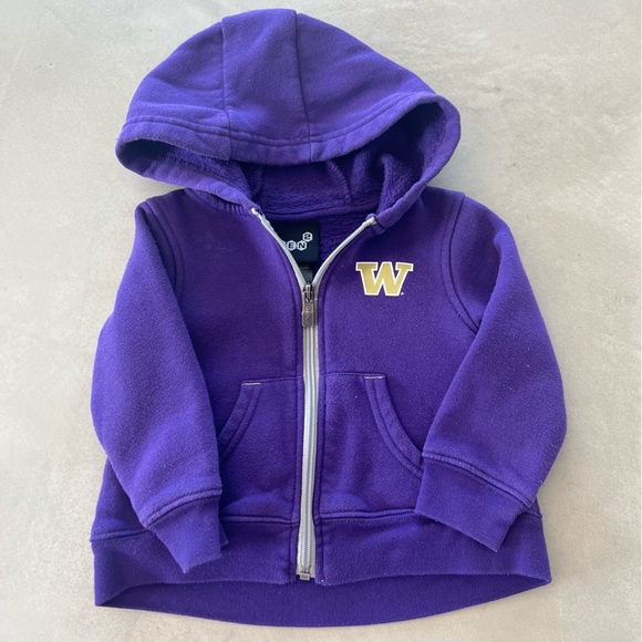 GEN2 UW Huskies 2pc Toddler Sweatsuit Zip up Hoodie & Pants, Purple, Unisex 2T - Picture 2 of 7